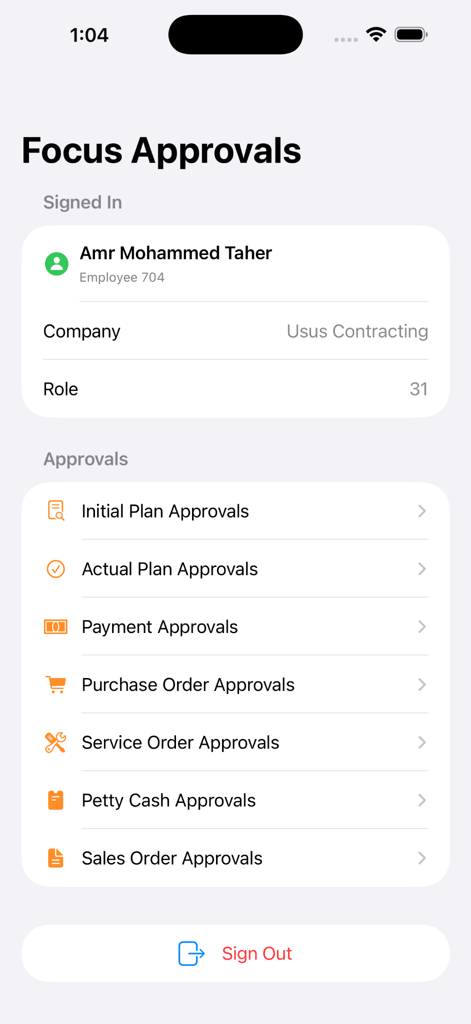 TTFocus Approvals iPhone app