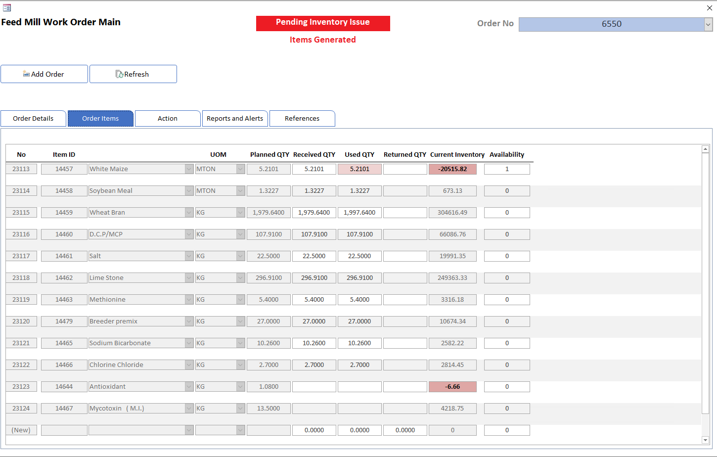 TTFocus production work order